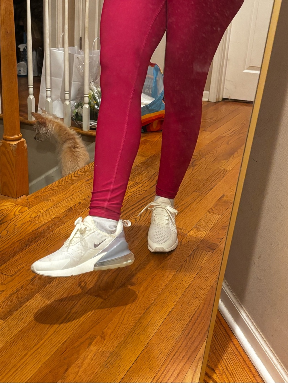Nike Women’s Air Max 270 Sneakers in White and Light Gray - Picture 8 of 9